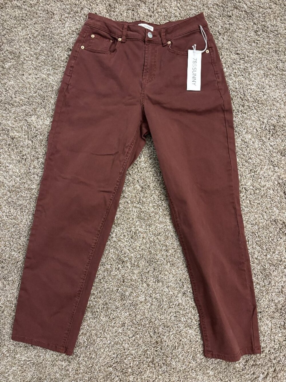78 & Sunny Brown Jeans w/ stretch 26" inseam Size 6-NEW